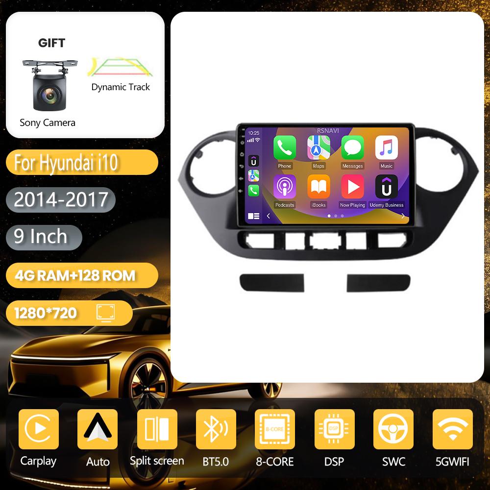 Autoradio multimédia 2DIN Android 16 pour Hyundai i10 2013-2018 LHD avec navigation et Carplay