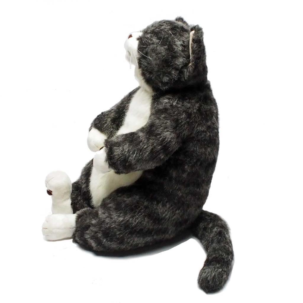 Cuddly Smile Kanta Cat Plush Brown and Mixed Pattern Toy, Tabby,