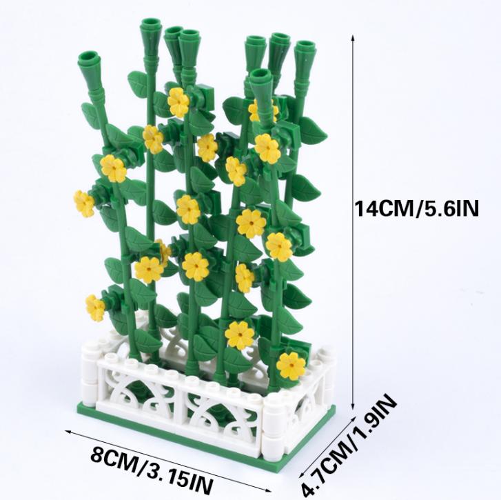 MOC Город Растение Строительные Блоки Аксессуары Цветок Листья Колючие Кусты Сосновый Зеленая Трава Клевер Апельсиновое Дерево Мини DIY Игрушки F026