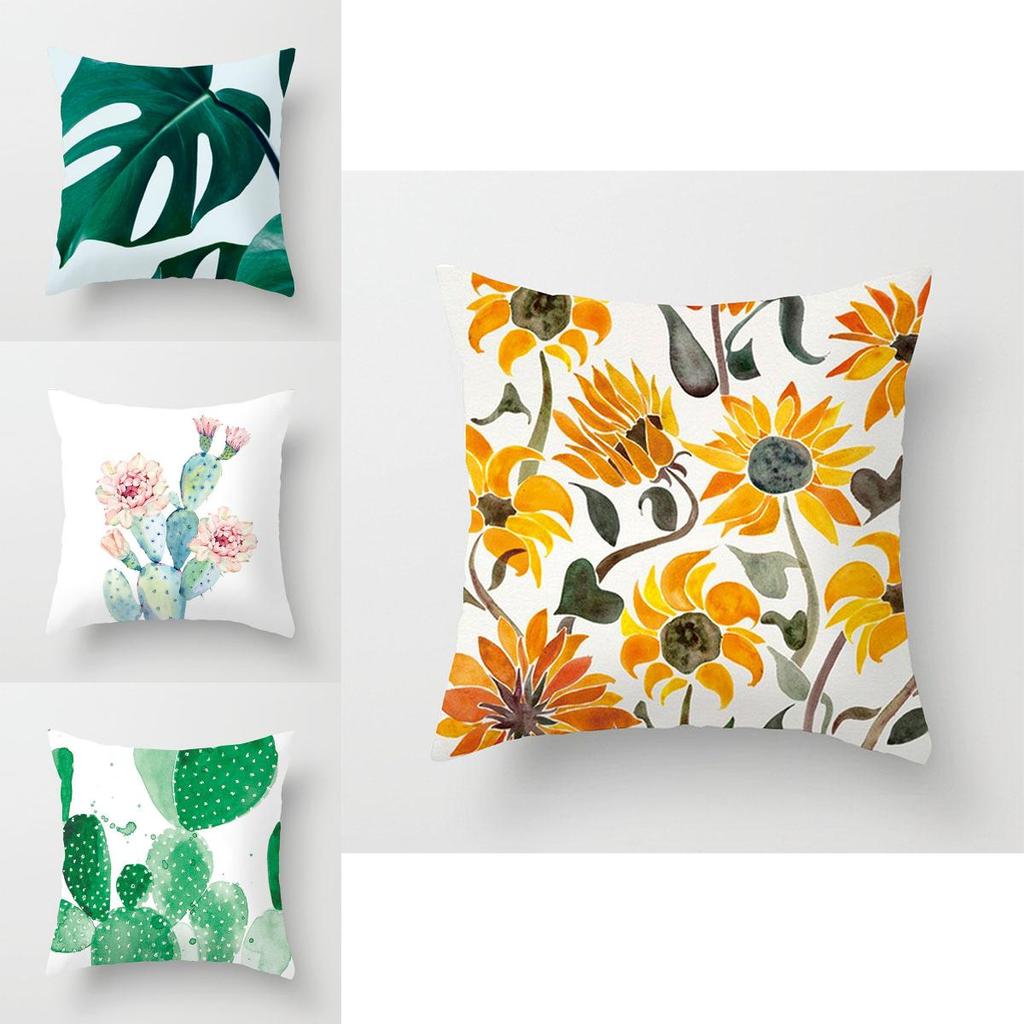 Элегантная зеленая тропическая растительность листья пальмы льняная наволочка с классическим дизайном 18"x18"