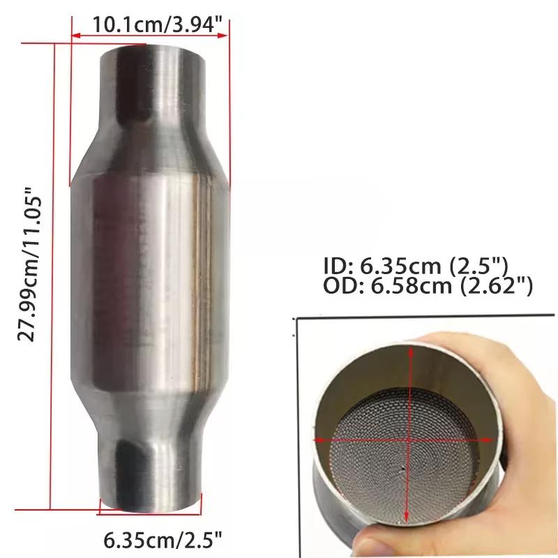 2"/2.25"/2.5"/3" 200-Cell High Flow Stainless Metallic-Core Race Catalytic Converter Catalyst Euro1