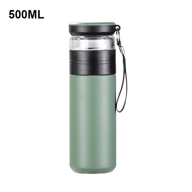 Креативная изолированная чашка на 500 мл с фильтром, чайник-термос из нержавеющей стали со стеклянным заварочным устройством, разделяет чай и воду