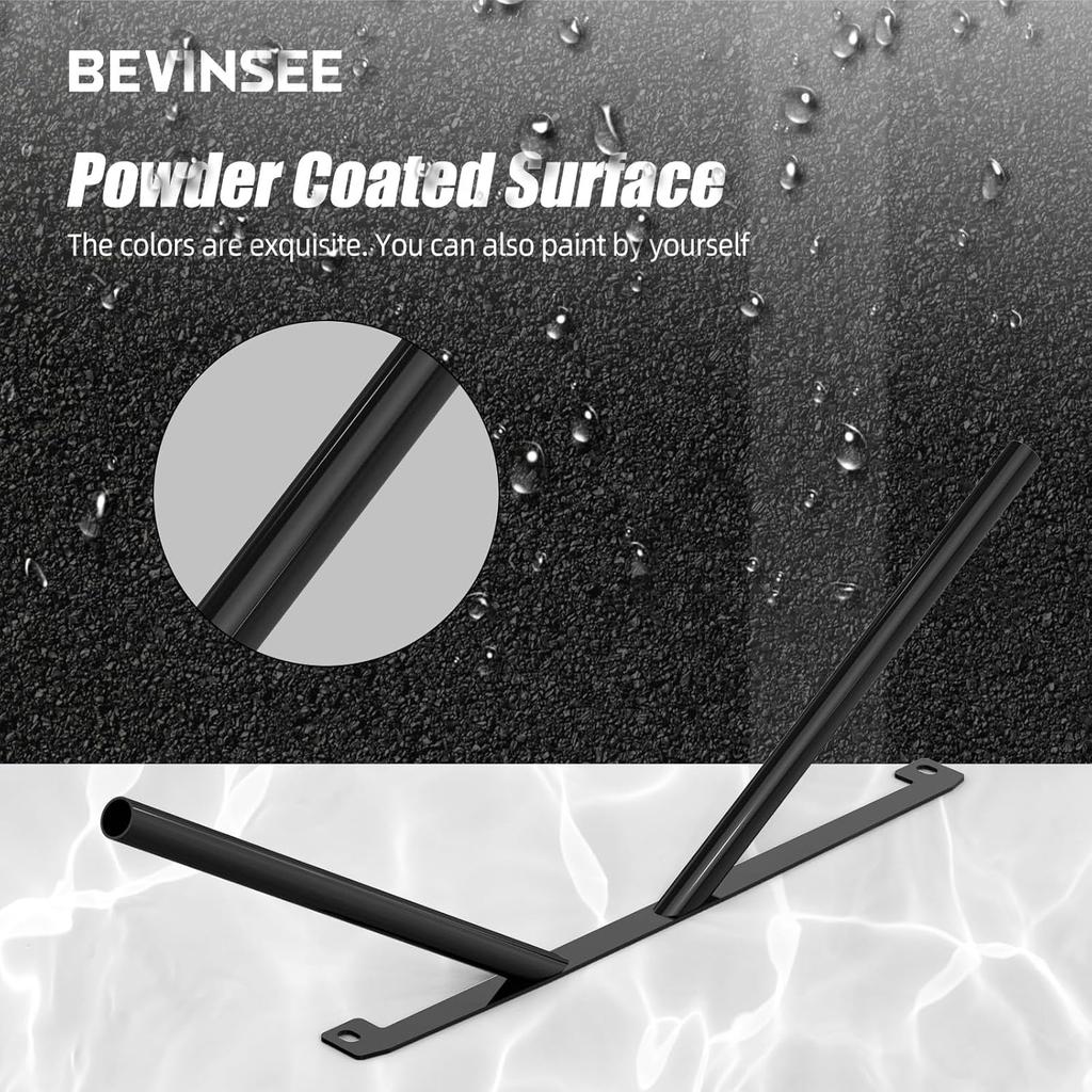 Bevinsee Передняя решетка V-образная накладка Стойки Почки Стойки Стержни Тюнинг-планка Совместимо с BMW E46 323i 325i 328i 330i 1999-2006, Высокопрочная сталь, Черный