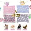 4pcs Small Pet Mattress Reversible Double Sided Rabbit Thickened Washable Cage Mat Suitable for Guinea Rabbits Hamsters