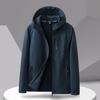 Men's Autumn and Winter Warm Outdoor Fleece Soft Shell Assault Jacket Casual Patchwork Jacket Windproof Waterproof Jacket