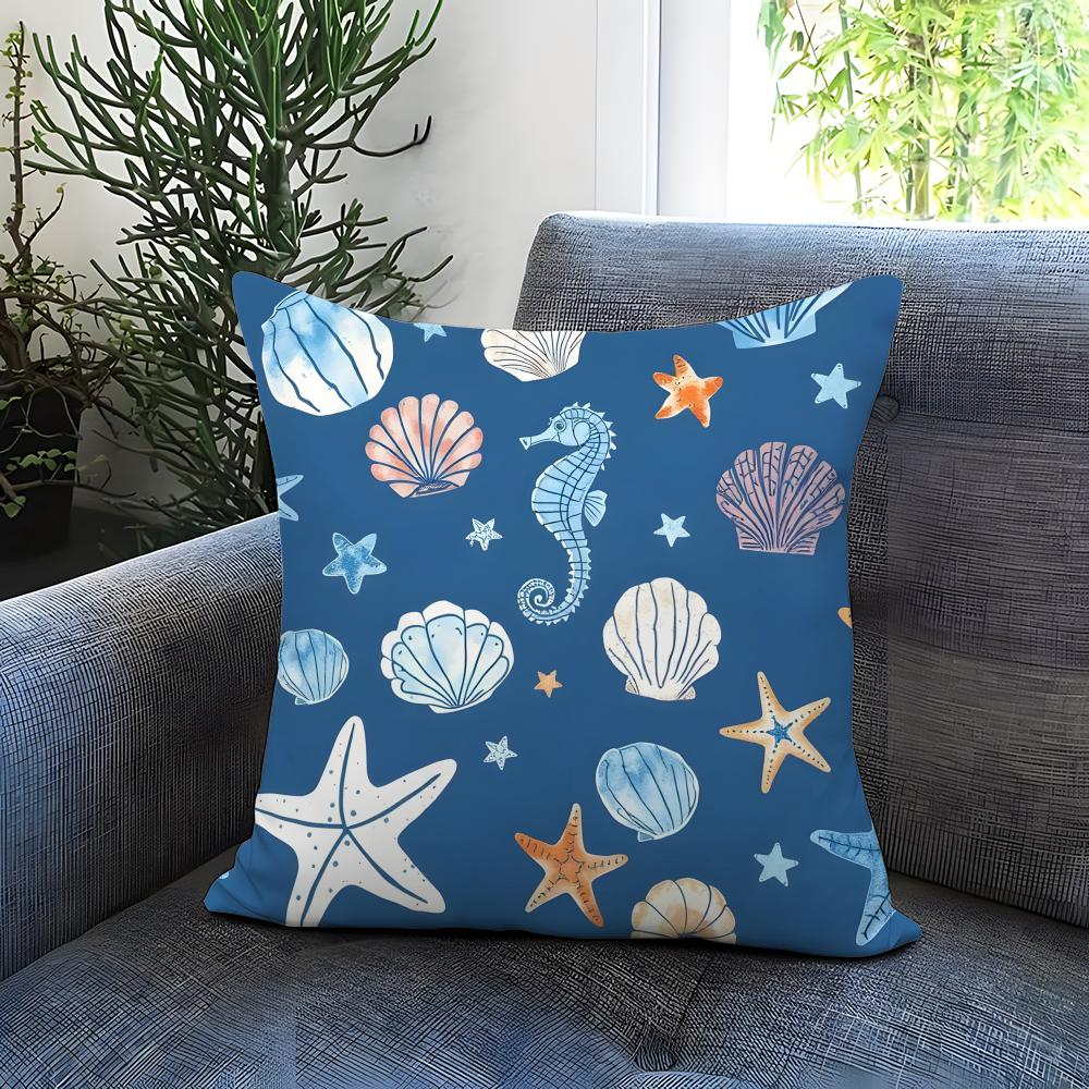 Light blue ocean ripple Cushion Cover Comfortable Reversible Pillow Cover Ideal for Car Sofa Bedroom Beyond