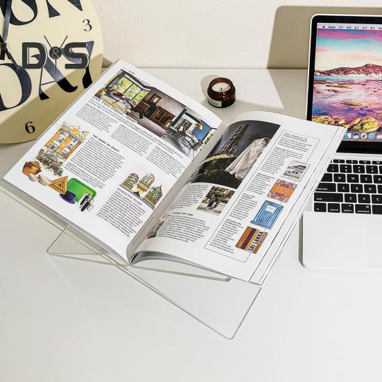 2 шт./комплект акриловая подставка для книг держатель X-образный дизайн прозрачный стиль утолщенная полка для чтения книжная витрина для книг