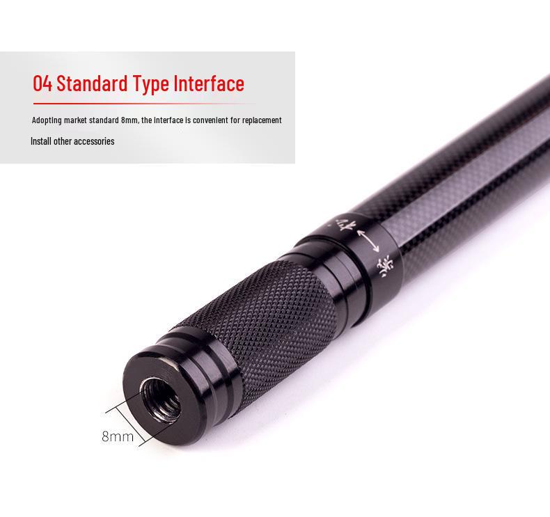 Ультралегкий карбоновый подсачек для нахлыстовой рыбалки - Телескопический, Изолированный, Короткое колено, Сверхжесткий для карася