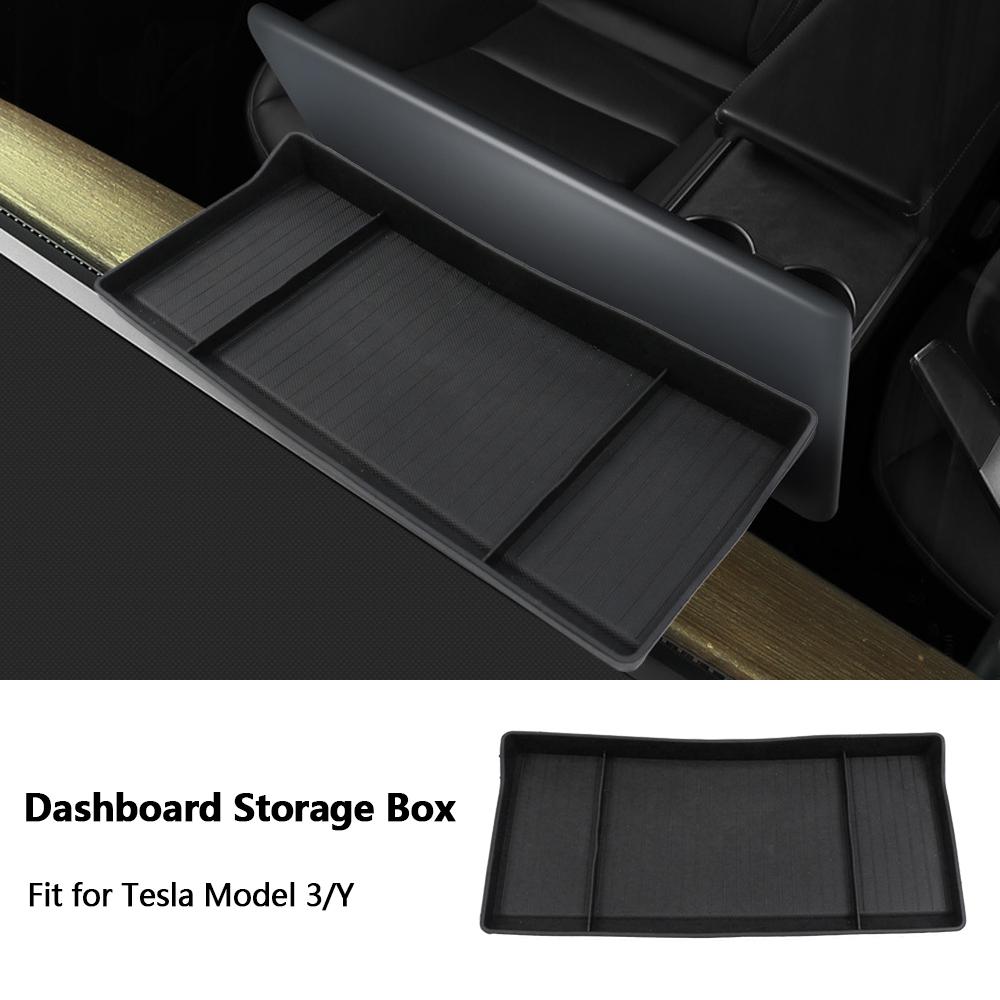 Органайзер для автомобиля для Tesla Model Y Model 3 Экран Задний ящик для хранения Невидимый органайзер Лоток Ящик для хранения на приборную панель Интерьер