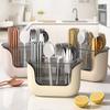 Multifunction Cutlery Drain Rack 3 Grids Utensil Drying Rack Non-toxic Kitchen Utensil Holder  Home