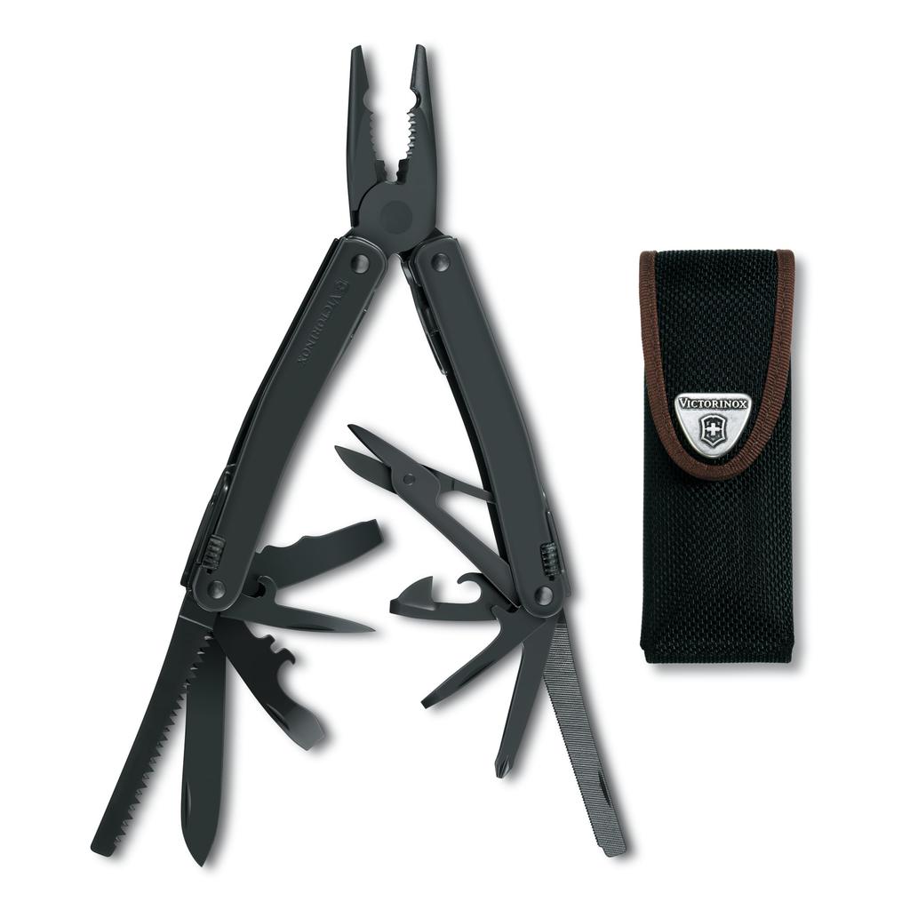 VICTORINOX Swiss Tool Spirit XBS черный с нейлоновым чехлом многофункциональный нож-плоскогубцы швейцарский мультитул с 25 функциями с фиксатором [] 3.0224.3CN