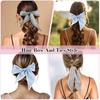 Scarf Bags for Women 4Pcs Elegant Handbag Scarfs Band Hair Neck Scarves Multifunctional Boho Scarves Headbands Satin Narrow Scarf for Bag Hair