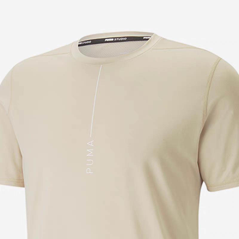 PUMA T Shirts Men's Khaki Crew Neck Moderate 523204-88