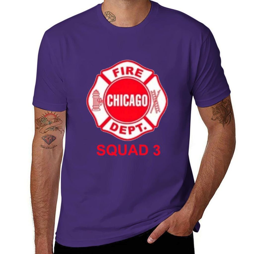 Chicago Fire Squad 3 E T-Shirt heavyweights Aesthetic clothing mens clothes