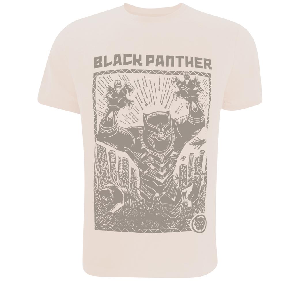 Black Panther Mens Linocut T-Shirt