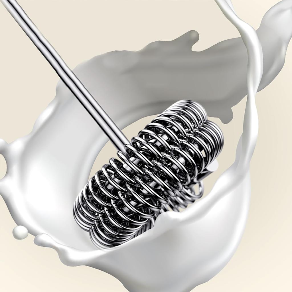 Handheld Electric Milk Frother - 2 304 Stainless Steel Mixing Heads for Milk Frother, Whipping Cream, Egg Whites, Latte, Cappuccino, Hot Chocolate,