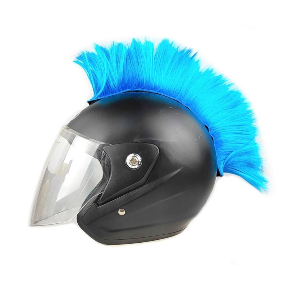 Punk Mohawk Helmet Wig Sticker Paste Helmet Decoration Hair DIY Cockscomb Helmet Wig Motocross