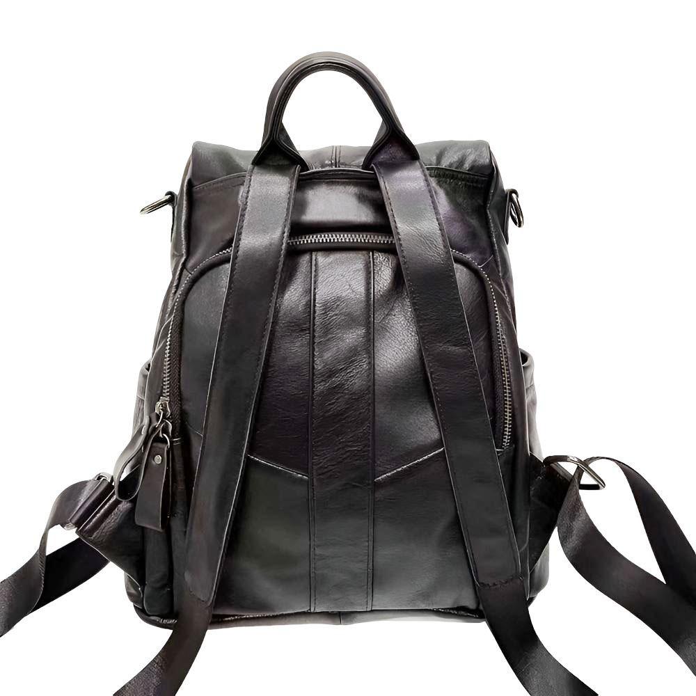 Модный рюкзак с защитой от кражи, женский, новый и удобный в использовании, ретро, черный, из коровьей кожи, многоцелевой, повседневная дорожная сумка