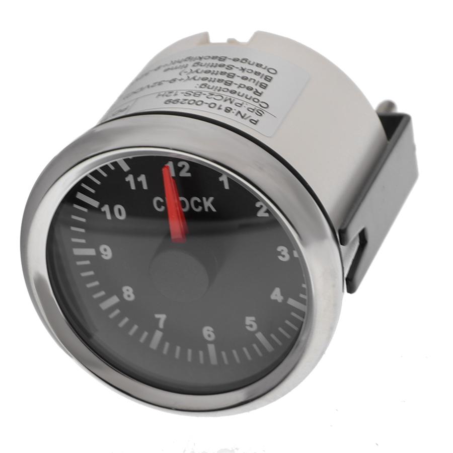 2"/52мм Часы 12-часовой формат Часовой метр Красная подсветка Для автомобиля Лодки Яхты