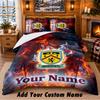 Burnley Football Pattern Bedding 3Pcs Set Custom Name, Bed Sheet And Pillowcases For Home Bedroom
