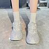 Starry Rhinestones Thick-soled Dad Shoes for Women Autumn and Winter Heavy-duty Hot Rhinestone Sports Shoes for Women
