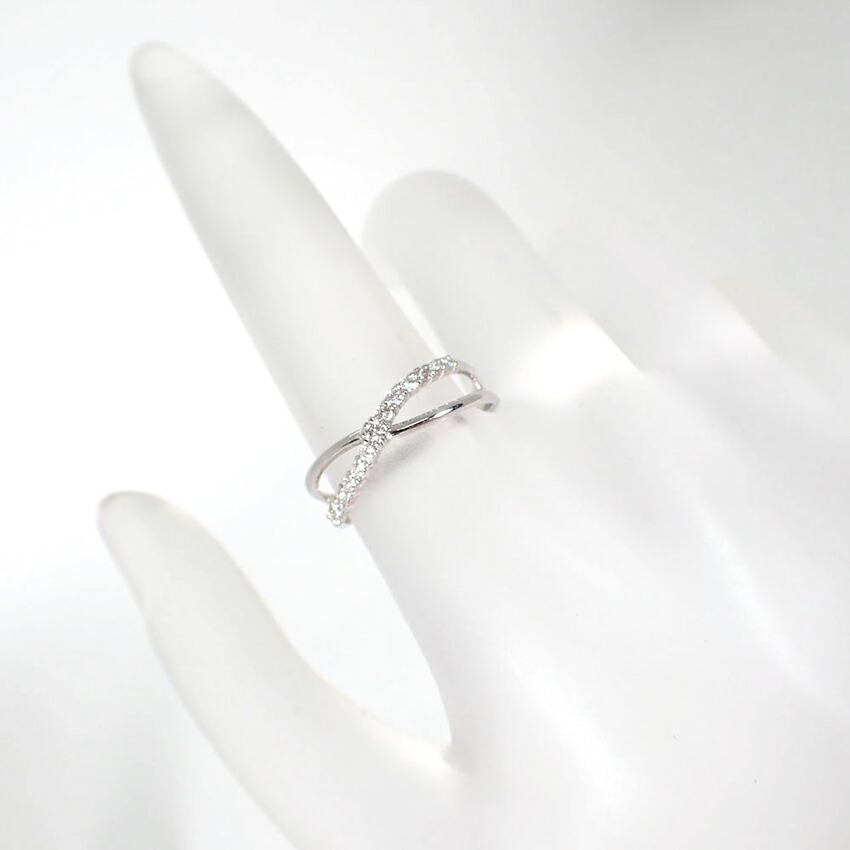 [Used] K18WG Diamond/0.17ct/Ring/Size 11/g427-49