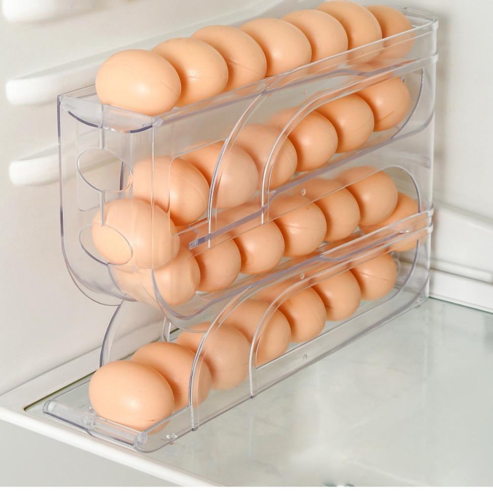 Large Capacity Automatic Egg Roller Household Refrigerator Egg Storage Box Egg Dispenser