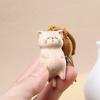 Beads Wooden Carved Cat Keychain Cartoon Animal Carved Cat Keyring  Students