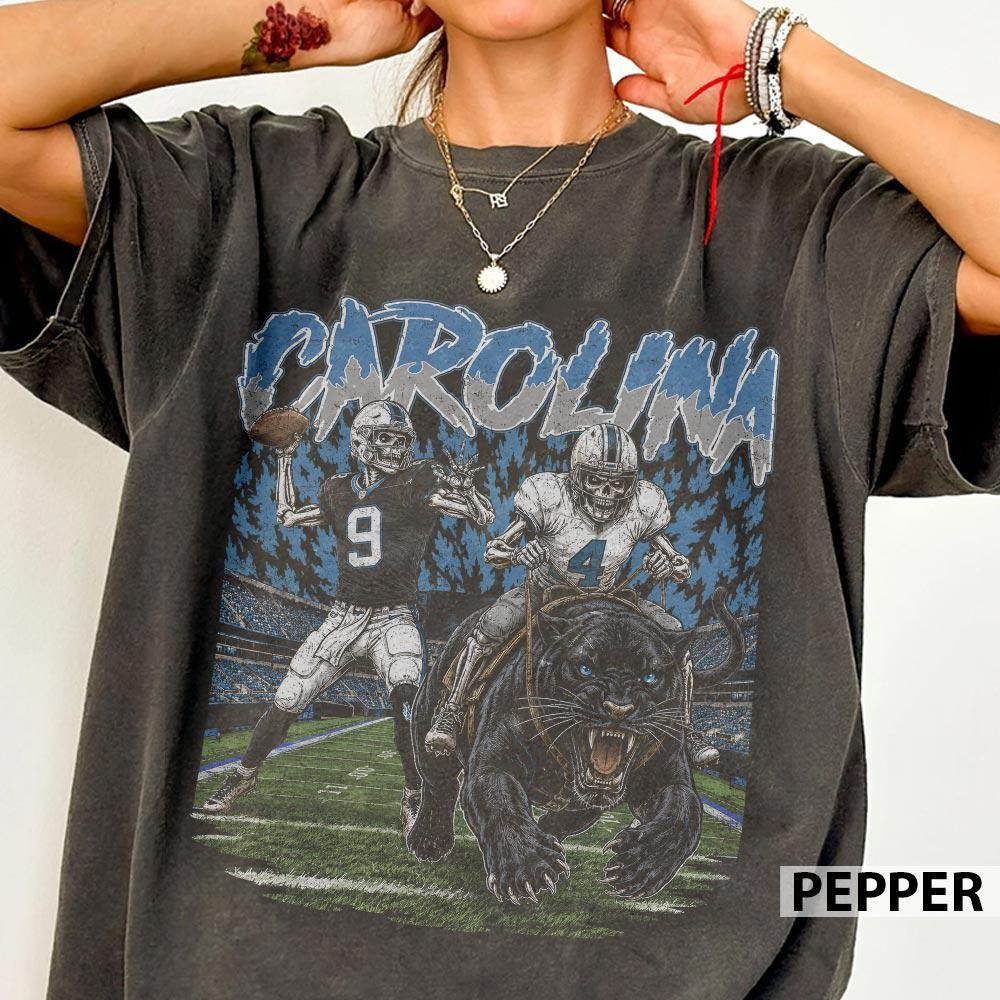 Футболка с черепом Carolina Football Винтажная футболка для игрового дня Подарок со школьным духом