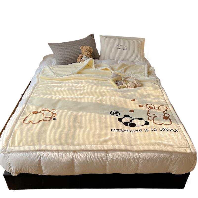 Soft Flannel Throw Blanket Lightweight Warm Bed Blanket For Bedroom Couch