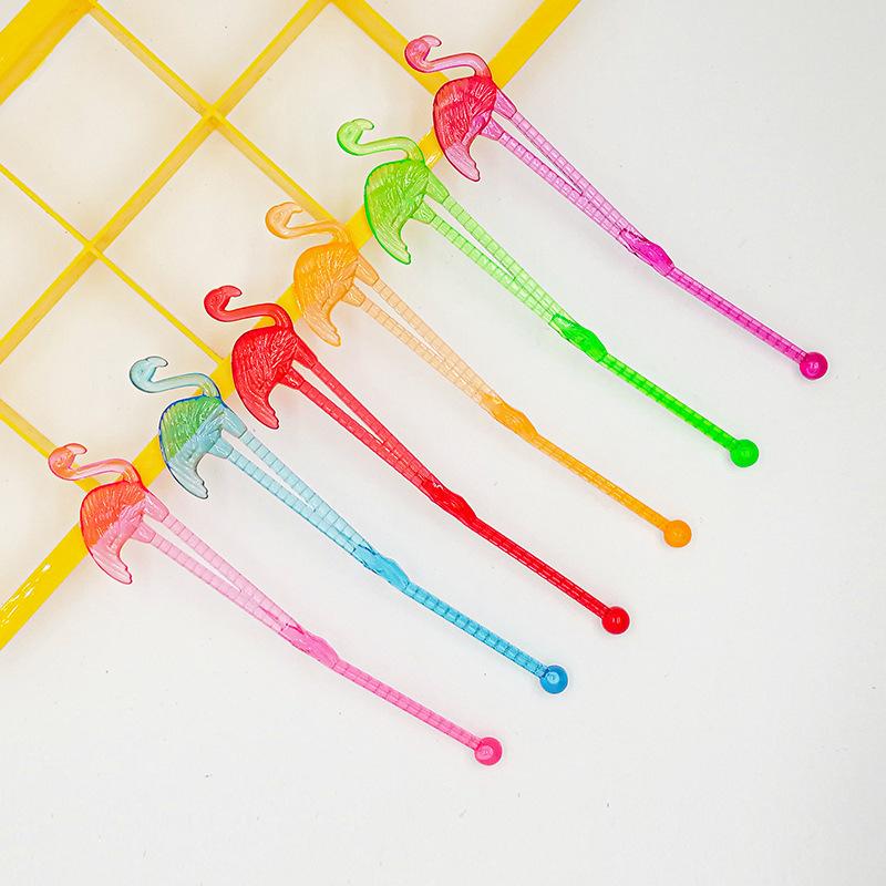 25Pc Coconut Tree Flamingo Cocktail Swizzle Sticks Bar Juice Drink Stirrers Picks for Wedding Birthday Summer Hawaii Party Decor