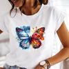 (Азиатский размер)  Топ футболка бабочка милая 90-е годы с коротким рукавом женская одежда повседневная модная с принтом леди женские графические футболки