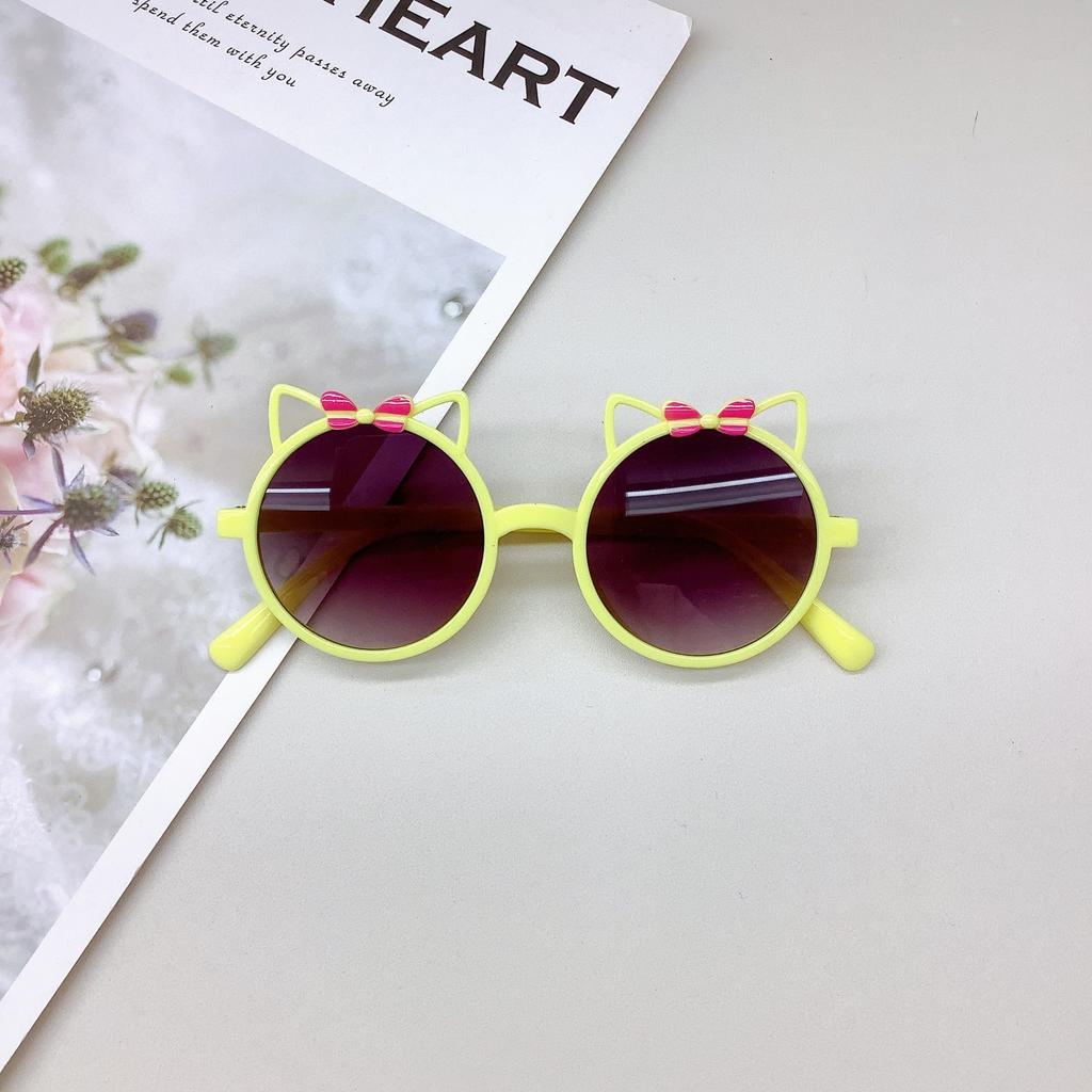 Bow Cute Girls Sunglasses Sun Protection Uv Protection Children'S Sunglasses Eye Protection Sunshade Boys Glasses