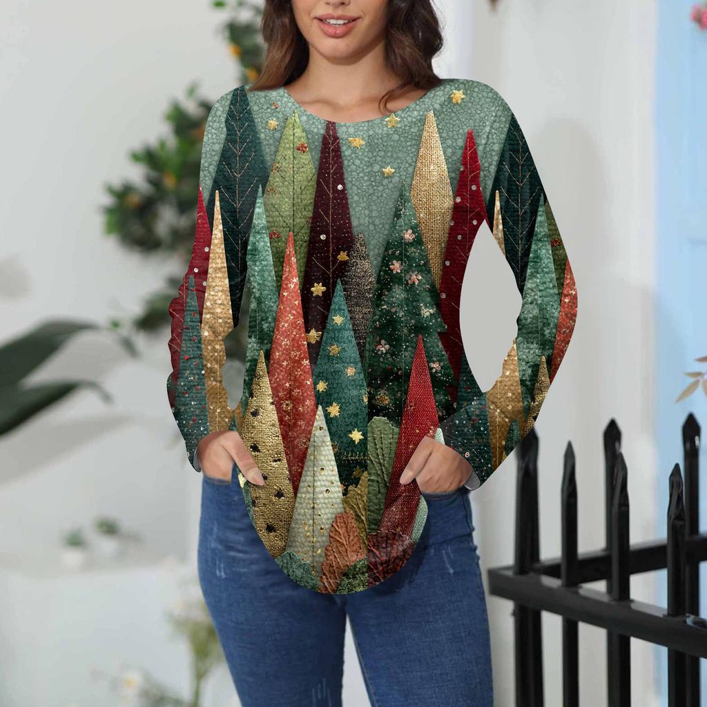 Tee Shirts For Women Fall Casual Long Sleeve Shirts Sweatshirt Vintage Graphic Printing Top Pullover Valentine's Day