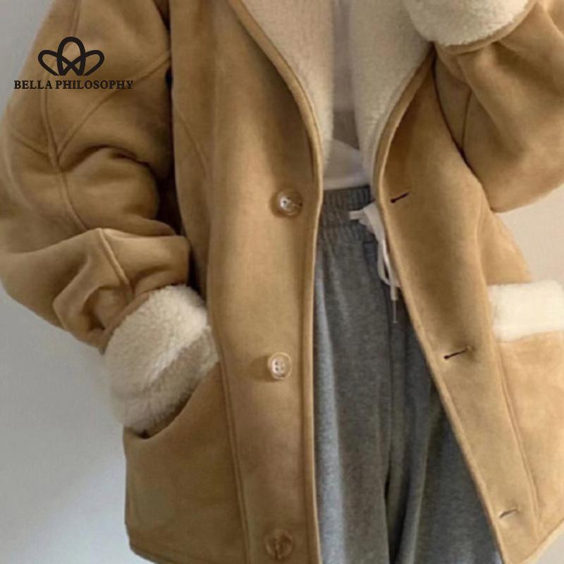 Женское пальто, толстое пальто, замшевое короткое пальто ягненка, зимнее новое утолщенное модное пальто ягненка