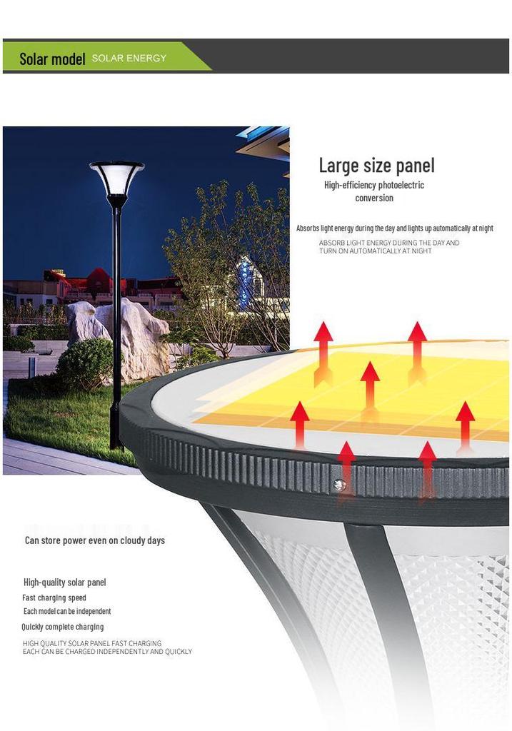 3-Meter LED Solar Street Light for Garden, Park, and Community Roads