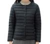 Women's White Duck Down Short Winter Jacket - Lightweight, Warm, Round Neck Inner Lining, Outerwear