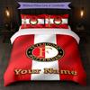 Постельное белье Feyenoord с индивидуальным текстом и логотипом 1 пододеяльник + 2 наволочки Футбольный логотип Персонализированный подарок для особого случая Декор спальни