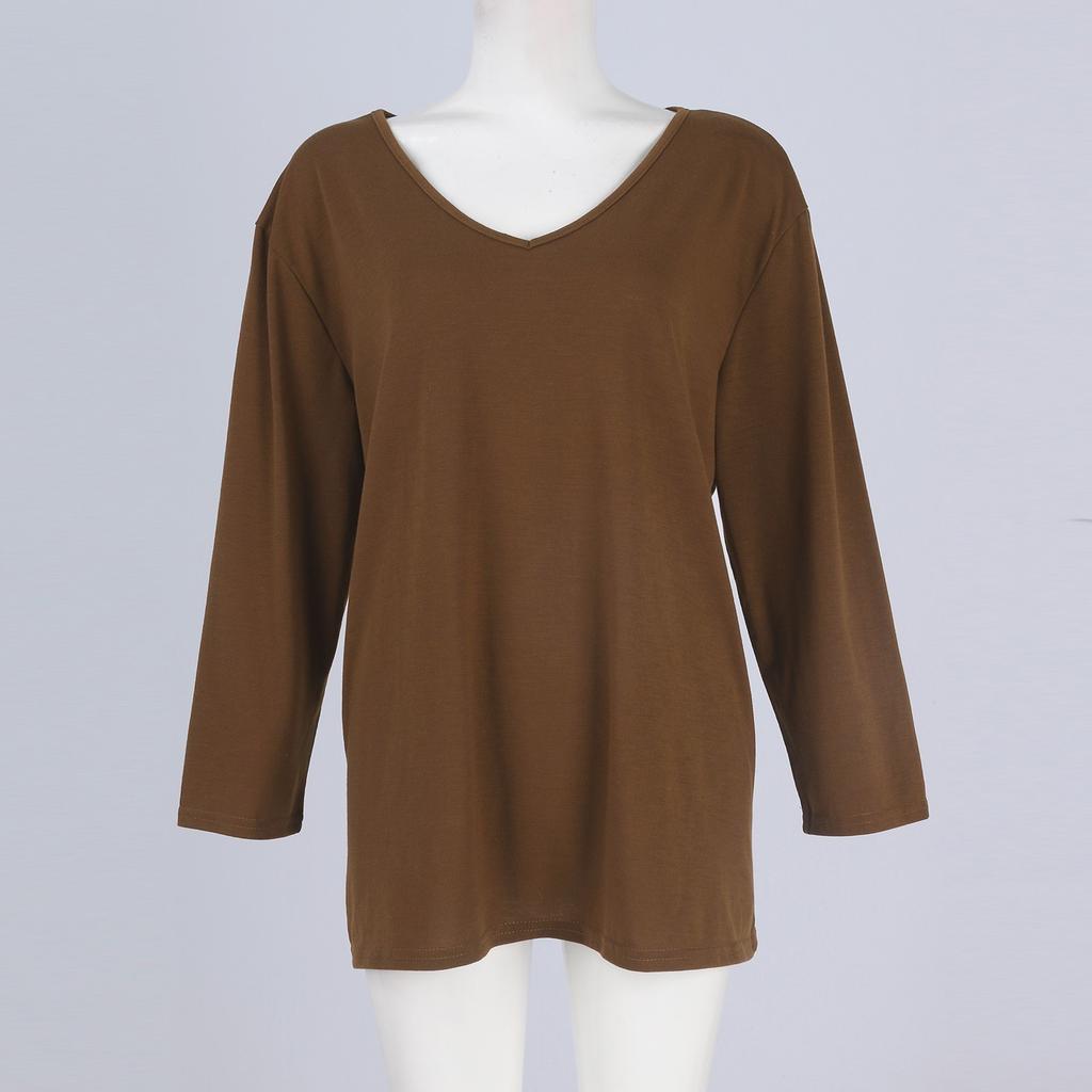 Женские топы, рубашка с рукавом три четверти, свободная повседневная рубашка с V-образным вырезом, футболка с цветочным принтом