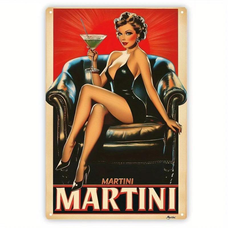 Винтажный металлический знак Martini для стены Декор в ретро-стиле для домашнего бара, клуба или мужской комнаты Уникальный подарок для энтузиастов