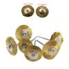 10Pcs/Bag Brass Copper Crimped Straight Dental Lab Laboratory Polishing Brush Wheel Rotary Tools Low Speed 2.35mm HP Shank Buff