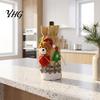 Reusable Linen Wine Bags Christmas Bottle Cover, Santa Claus/Snowman/Elk/Bear Gift Bag with Sticker Decals, Holiday Party Favors Favor Decor, Festive