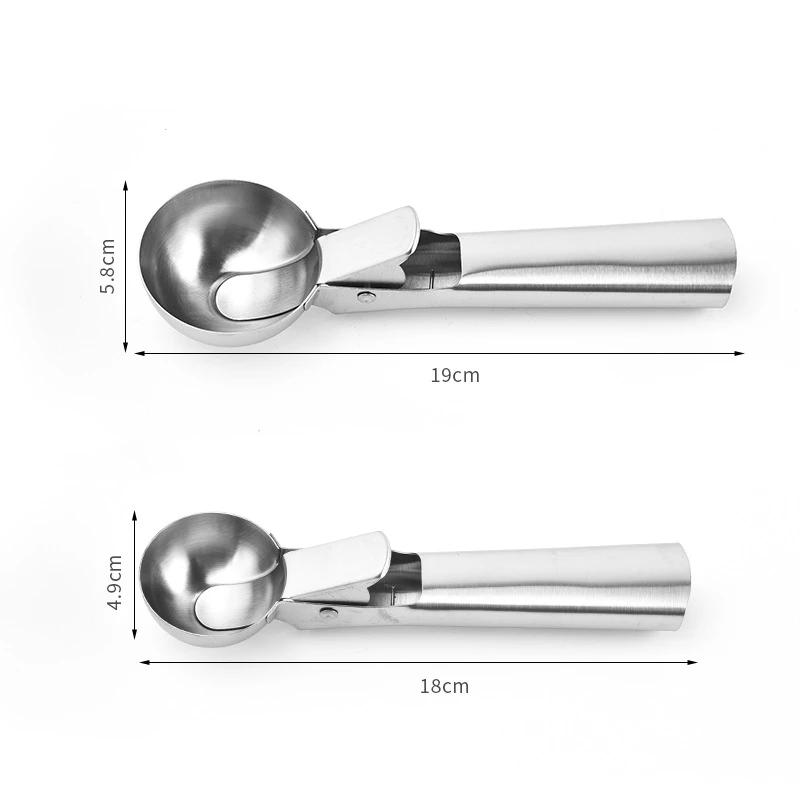 Ice Cream Ball Scoop Stainless Steel Fruit Scoop Multifunctional Cream Dipper Dual-Purpose Watermelon Ball Spoon Shovel Spoon