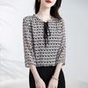 Stylish New Fashionable Blouse Chiffon Shirt Round Neck Sweet and Chic Casual Summer