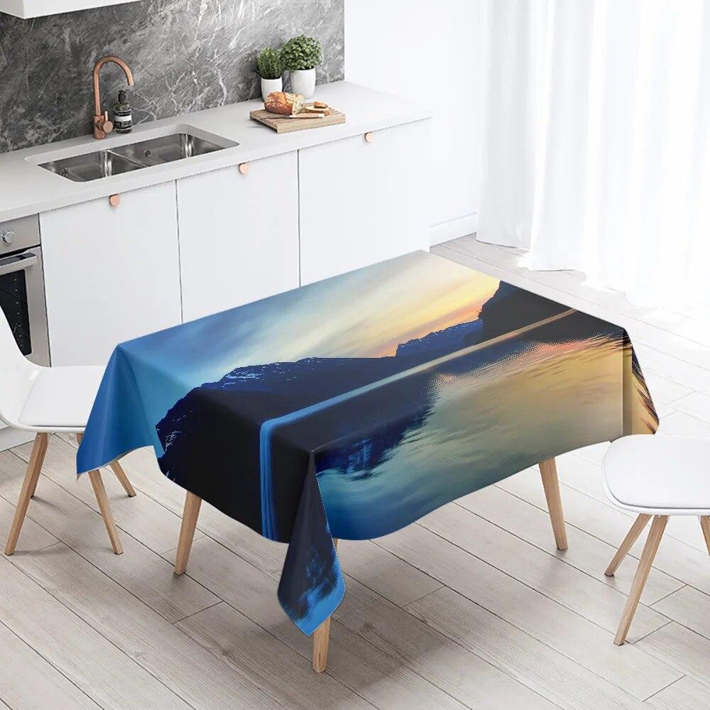Красивые природные пейзажи с принтом скатерть на открытом воздухе для пикника, кемпинга, устойчивая к пятнам, водонепроницаемая скатерть, украшение для дома