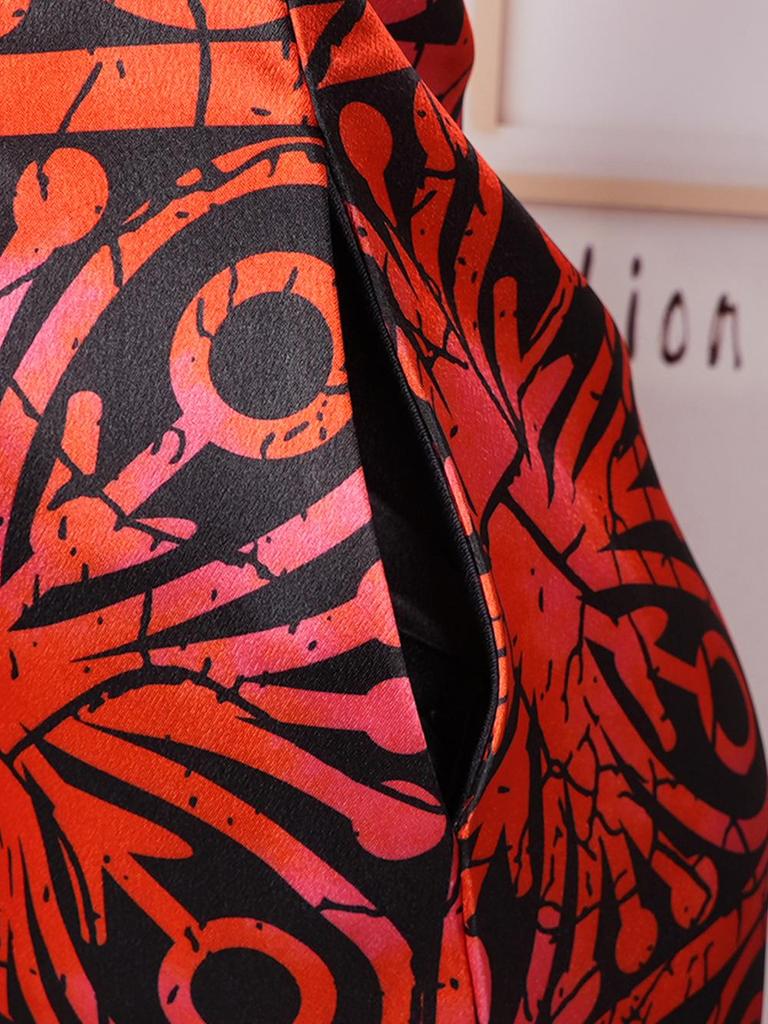 Новое африканское женское платье большого размера свободного кроя с V-образным вырезом и принтом