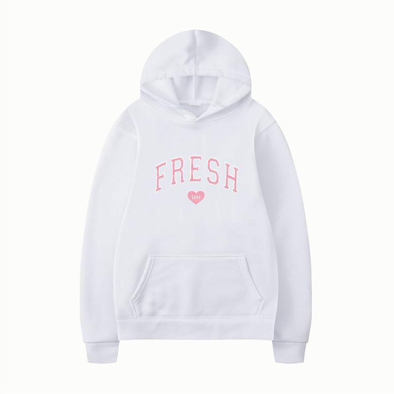 Letter Love Print Love Print Boys Hooded Fleece Sweater