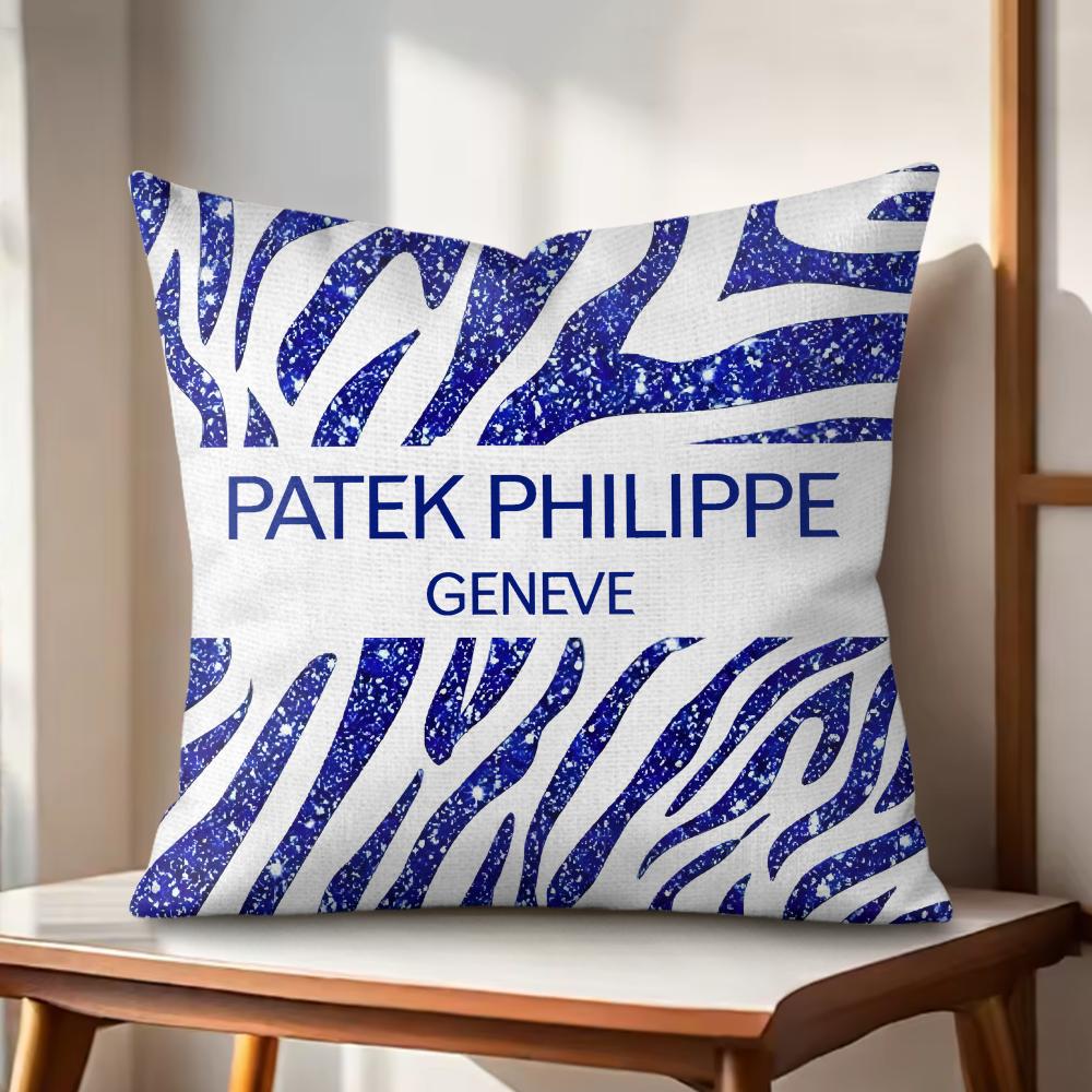 PPatek Watch brand PPhilippeS Cushion Cover Natural Linen Organic Fabric DoubleSided Printing Couch Pillow Covers Home Decor