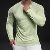 New Quick-dry Ice Silk Long-sleeved T-shirt Men's Casual Sports Elastic Fitness Outdoor T-shirt Top