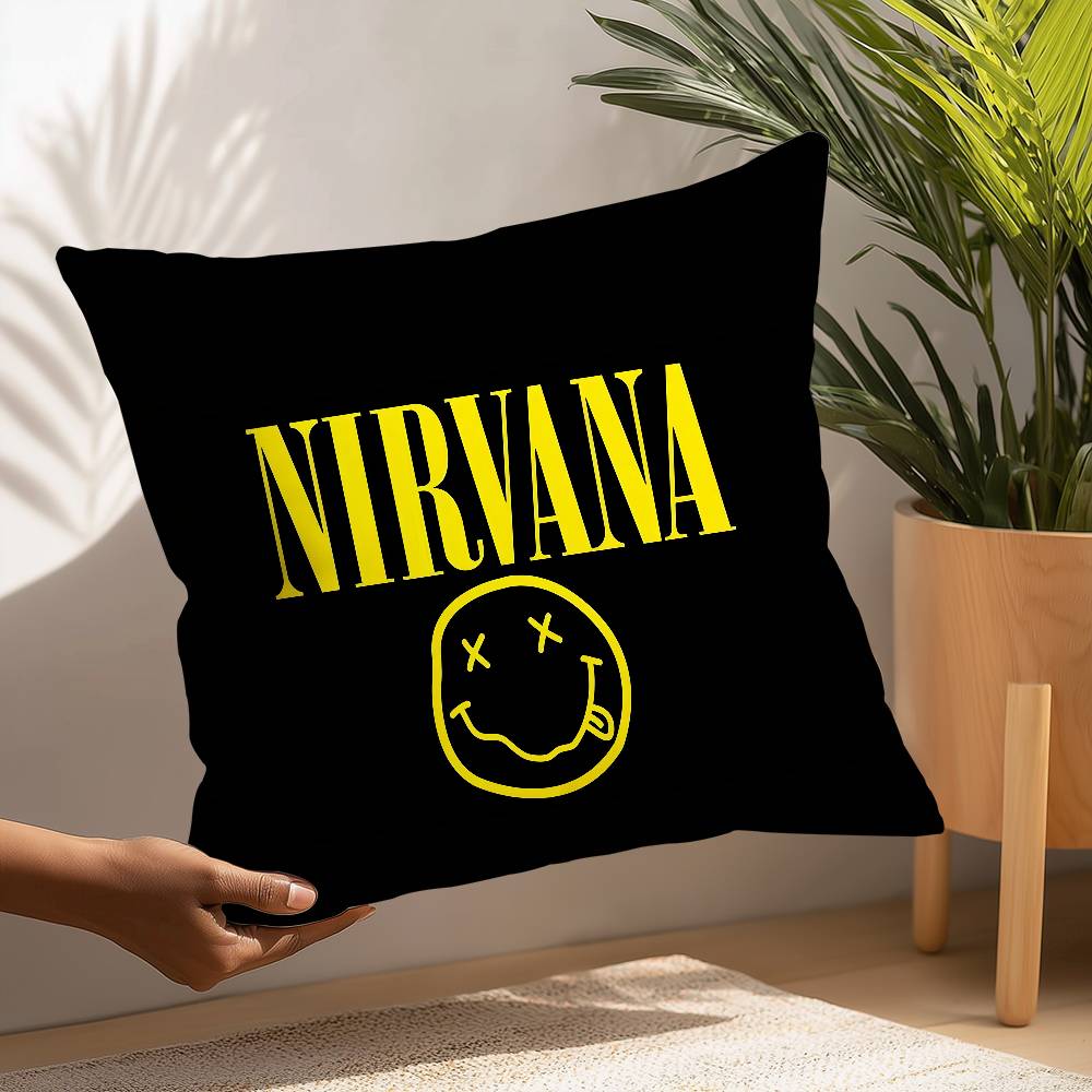 Классическая группа N-Nirvana Наволочка Квадратная Двусторонняя печать Чехол для подушки Для дивана Домашний декор Спальня Подарок